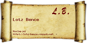 Lotz Bence névjegykártya